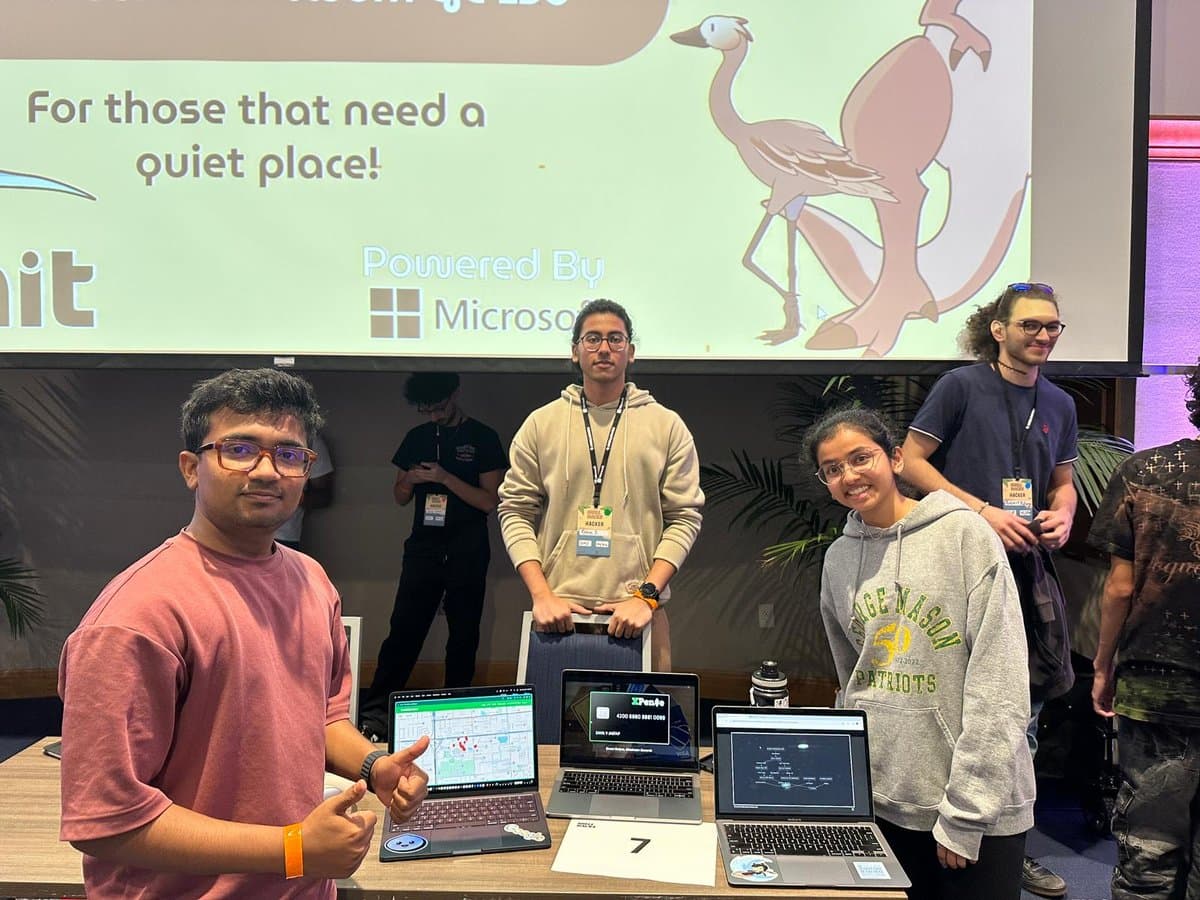 Rahul demoing XPen$e with his team at ShellHacks 2024